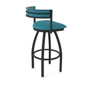 861 Artemis Swivel Stool with Black Wrinkle Finish and Graph Tidal Seat and Back, AGS-86125BW022