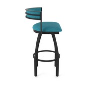 861 Artemis Swivel Stool with Black Wrinkle Finish and Graph Tidal Seat and Back, AGS-86125BW022