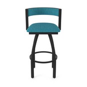 861 Artemis Swivel Stool with Black Wrinkle Finish and Graph Tidal Seat and Back, AGS-86125BW022