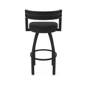 861 Artemis Swivel Stool with Black Wrinkle Finish and Black Vinyl Seat and Back, AGS-86125BWBlkVinyl