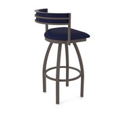 861 Artemis Swivel Stool with Bronze Finish and Canter Twilight Seat and Back, AGS-86125BZ002