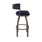 861 Artemis Swivel Stool with Bronze Finish and Canter Twilight Seat and Back, AGS-86125BZ002