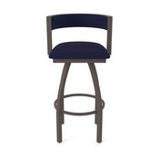 861 Artemis Swivel Stool with Bronze Finish and Canter Twilight Seat and Back, AGS-86125BZ002