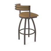 861 Artemis Swivel Stool with Bronze Finish and Canter Saddle Seat and Back, AGS-86125BZ012