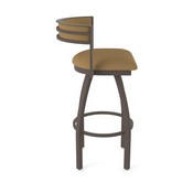 861 Artemis Swivel Stool with Bronze Finish and Canter Saddle Seat and Back, AGS-86125BZ012