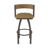 861 Artemis Swivel Stool with Bronze Finish and Canter Saddle Seat and Back, AGS-86125BZ012