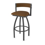 861 Artemis Swivel Stool with Pewter Finish and Canter Thatch Seat and Back, AGS-86125PW001