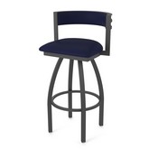 861 Artemis Swivel Stool with Pewter Finish and Canter Twilight Seat and Back, AGS-86125PW002