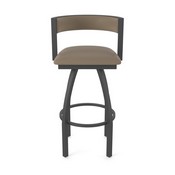 861 Artemis Swivel Stool with Pewter Finish and Canter Earth Seat and Back, AGS-86125PW006