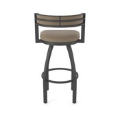 861 Artemis Swivel Stool with Pewter Finish and Canter Earth Seat and Back, AGS-86125PW006