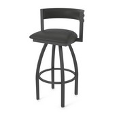 861 Artemis Swivel Stool with Pewter Finish and Canter Iron Seat and Back, AGS-86125PW008