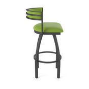 861 Artemis Swivel Stool with Pewter Finish and Canter Kiwi Green Seat and Back, AGS-86125PW009