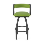 861 Artemis Swivel Stool with Pewter Finish and Canter Kiwi Green Seat and Back, AGS-86125PW009