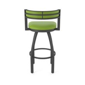 861 Artemis Swivel Stool with Pewter Finish and Canter Kiwi Green Seat and Back, AGS-86125PW009