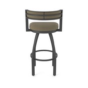 861 Artemis Swivel Stool with Pewter Finish and Graph Cork Seat and Back, AGS-86125PW017