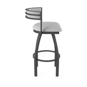 861 Artemis Swivel Stool with Pewter Finish and Graph Alpine Seat and Back, AGS-86125PW020