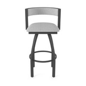 861 Artemis Swivel Stool with Pewter Finish and Graph Alpine Seat and Back, AGS-86125PW020