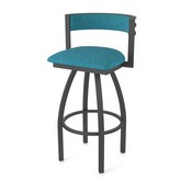 861 Artemis Swivel Stool with Pewter Finish and Graph Tidal Seat and Back, AGS-86125PW022