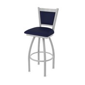870 Hadleigh Swivel Stool with Anodized Nickel Finish and Canter Twilight Seat and Back, AGS-87025AN002