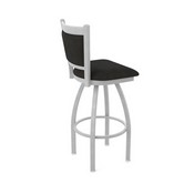 870 Hadleigh Swivel Stool with Anodized Nickel Finish and Canter Espresso Seat and Back, AGS-87025AN003