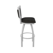 870 Hadleigh Swivel Stool with Anodized Nickel Finish and Canter Espresso Seat and Back, AGS-87025AN003