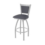 870 Hadleigh Swivel Stool with Anodized Nickel Finish and Canter Storm Seat and Back, AGS-87025AN004