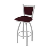 870 Hadleigh Swivel Stool with Anodized Nickel Finish and Canter Bordeaux Seat and Back, AGS-87025AN005