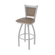 870 Hadleigh Swivel Stool with Anodized Nickel Finish and Canter Earth Seat and Back, AGS-87025AN006