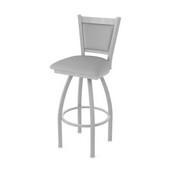 870 Hadleigh Swivel Stool with Anodized Nickel Finish and Canter Folkstone Grey Seat and Back, AGS-87025AN007