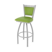 870 Hadleigh Swivel Stool with Anodized Nickel Finish and Canter Kiwi Green Seat and Back, AGS-87025AN009