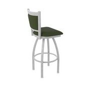 870 Hadleigh Swivel Stool with Anodized Nickel Finish and Canter Pine Seat and Back, AGS-87025AN010