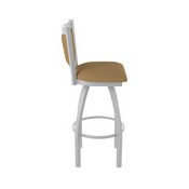 870 Hadleigh Swivel Stool with Anodized Nickel Finish and Canter Saddle Seat and Back, AGS-87025AN012