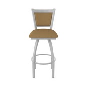 870 Hadleigh Swivel Stool with Anodized Nickel Finish and Canter Saddle Seat and Back, AGS-87025AN012