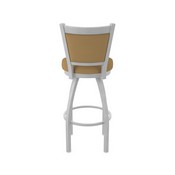 870 Hadleigh Swivel Stool with Anodized Nickel Finish and Canter Saddle Seat and Back, AGS-87025AN012