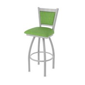 870 Hadleigh Swivel Stool with Anodized Nickel Finish and Graph Parrot Seat and Back, AGS-87025AN015