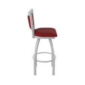 870 Hadleigh Swivel Stool with Anodized Nickel Finish and Graph Ruby Seat and Back, AGS-87025AN016
