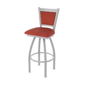 870 Hadleigh Swivel Stool with Anodized Nickel Finish and Graph Poppy Seat and Back, AGS-87025AN021