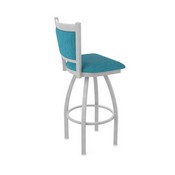 870 Hadleigh Swivel Stool with Anodized Nickel Finish and Graph Tidal Seat and Back, AGS-87025AN022