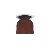 870 Hadleigh Swivel Stool with Anodized Nickel Finish and Dark Cherry Oak Seat and Black Vinyl Back, AGS-87025ANDCOak