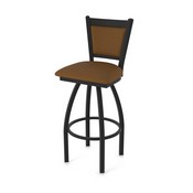 870 Hadleigh Swivel Stool with Black Wrinkle Finish and Canter Thatch Seat and Back, AGS-87025BW001