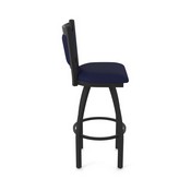 870 Hadleigh Swivel Stool with Black Wrinkle Finish and Canter Twilight Seat and Back, AGS-87025BW002