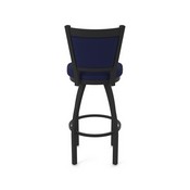 870 Hadleigh Swivel Stool with Black Wrinkle Finish and Canter Twilight Seat and Back, AGS-87025BW002
