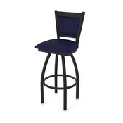 870 Hadleigh Swivel Stool with Black Wrinkle Finish and Canter Twilight Seat and Back, AGS-87025BW002