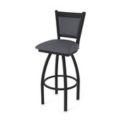 870 Hadleigh Swivel Stool with Black Wrinkle Finish and Canter Storm Seat and Back, AGS-87025BW004