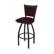 870 Hadleigh Swivel Stool with Black Wrinkle Finish and Canter Bordeaux Seat and Back, AGS-87025BW005