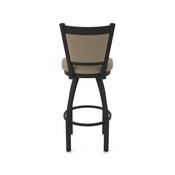 870 Hadleigh Swivel Stool with Black Wrinkle Finish and Canter Earth Seat and Back, AGS-87025BW006