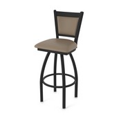 870 Hadleigh Swivel Stool with Black Wrinkle Finish and Canter Earth Seat and Back, AGS-87025BW006