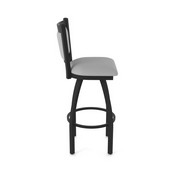 870 Hadleigh Swivel Stool with Black Wrinkle Finish and Canter Folkstone Grey Seat and Back, AGS-87025BW007