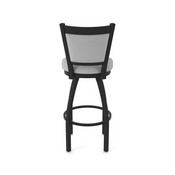 870 Hadleigh Swivel Stool with Black Wrinkle Finish and Canter Folkstone Grey Seat and Back, AGS-87025BW007