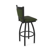 870 Hadleigh Swivel Stool with Black Wrinkle Finish and Canter Pine Seat and Back, AGS-87025BW010